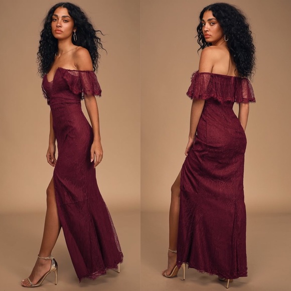 Lulus Caught in a Daydream Lace Maxi Dress NWT - Picture 2 of 3